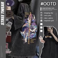Camiseta Extra Grande Personalizada para Hombre, 100% Algodón, Lavado Ácido, al por Mayor, para Impresión Personalizada
