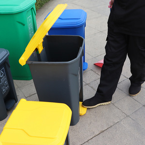 Yellow Medical Waste <b>Bin</b> <b>20L</b> 30L 50L 80L 100L Pedal Operated Rectangular HDPE Indoor Outdoor Use - Product Image 5