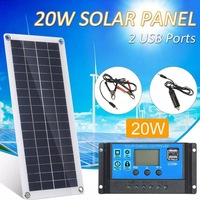 Panneau solaire portable AIsmartLink 20W, panneau photovoltaïque solaire pour la charge de la banque d'alimentation solaire