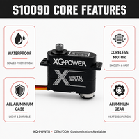 Moteur Servo Numérique Micro Sans Noyau XQ-S1009F 3kg, Profil Bas, Étanche, Engrenage en Aluminium, 7.4V, pour Avion RC, Vente en Gros OEM XQ Metal