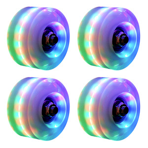 Ruote Da Skate Roller Luminosa Light Up con Cuscinetti Installato <span class=keywords><strong>4</strong></span> Pack per Doppia Fila Pattinaggio e <span class=keywords><strong>Skateboard</strong></span> 32 millimetri x 58 millimetri - Product Image 2