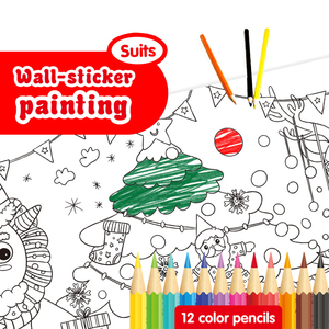 무지개 색상 DIY 색상 채우기 그림 벽 최대 스틱 그림 종이 할로윈/크리스마스 테마 교육 완구 2025 프리미엄 품질 - Product Image 1
