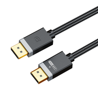Cable DP 2.1 de 16K y 80Gbps, DisplayPort a DisplayPort, Trenzado, con Carcasa de Aluminio Chapada en Oro, para Monitor, Juegos y Proyector