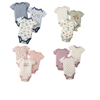 Cross-Border Triangle Barboteuse Bébé Ramper Costume Infantile À Manches Courtes Trois Pièces Ensemble Combinaison Barboteuse 0-1 Ans Été Animal