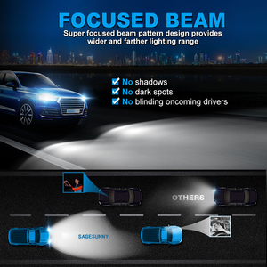 Accesorios de coche H7 bombillas de faros LED 60W 6500kLaser faro H1 H4 H7 H10 H8/H9/H11 9005 9006 9012 para 2012 Mercedes <span class=keywords><strong>C300</strong></span> - Product Image 6
