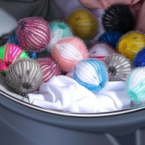 Filtro de pelo reutilizable para <span class=keywords><strong>lavadora</strong></span>, recogedor flotante de pelo de mascotas, eliminador de manchas de ropa, bolas de limpieza para lavandería - Product Image 6