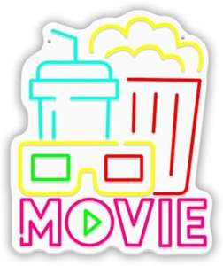 ไฟนีออน LED ติดผนังรูปป๊อปคอร์นกล่องกระดาษหรี่แสงได้สำหรับป้ายโค้กสำหรับตกแต่งโฮมเธียเตอร์ - Product Image 4