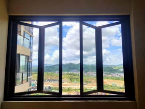 Benutzer definierte moderne zweifach gefaltete Aluminium Garage Akkordeon Tür Falten Schiebe dusche Terrassen tür Horizontal öffnende Küche - Product Image 5