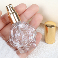Mini Botella de Perfume de 10 ml con Tapa de Rosca, Botella de Prueba con Forma de Rosa, Transparente y con Degradado de Color
