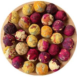 Vente en gros de mini boules de fleurs faites à la main 10 saveurs naturelles dans des tubes en verre Longzhu <span class=keywords><strong>Dragon</strong></span> perles fleur boule de thé - Product Image 3