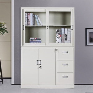 Armoire de classement en métal Aida, 1180 mm de large, en acier, pour le rangement de documents de bureau, avec portes et tiroirs, format A4 - Product Image 1