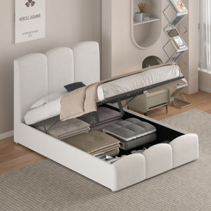 Willsoon Soft <span class=keywords><strong>Bed</strong></span> Opbergframe met Hydraulische Lift - Modern Gestoffeerd Platformbed met Opbergruimte Onder het <span class=keywords><strong>Bed</strong></span> - Product Image 1