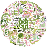 Pack d'autocollants découpés mignons Summer Fresh Matcha Girl pour agenda, journal, scrapbook, ordinateur portable, bagages et loisirs créatifs