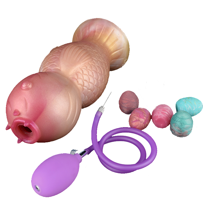 YOCY Brinquedo Sex Anal Inflável de Silicone com Ovipositora Ouro/Galáxia