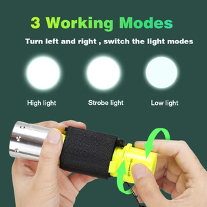 Đèn pin lặn chuyên nghiệp LED chống nước <span class=keywords><strong>T6</strong></span>, chống nổ, màu vàng, pin sạc lại được, đạt chuẩn IP68 - Product Image 4