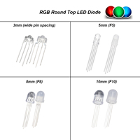 Diode LED 4 broches RVB rouge vert bleu Dip 4 broches tricolore 3mm 5mm 8mm 10mm rond plat chapeau de paille lampe carrée diodo émettant de la lumière