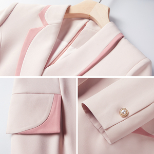 Vestido Profesional Rosa, Traje de Falda con Temperamento Femenino, Vestido de Anfitriona, Uniforme para Recepción de Salón de Belleza, Estética Médica - Product Image 5