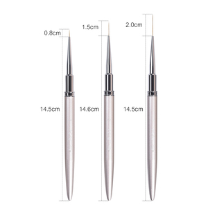 Pinceau à rayures pour nail art KADS, stylo liner en poils de Kolinsky, manche en métal, outil professionnel de manucure, stylo à dessin pour nail art - Product Image 2