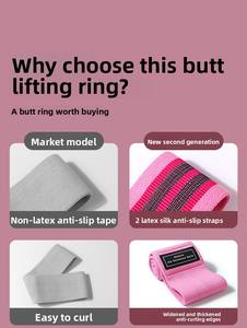 Bộ dây kháng lực tập thể dục bằng vải đàn hồi nhiều màu sắc bán buôn - Product Image 4