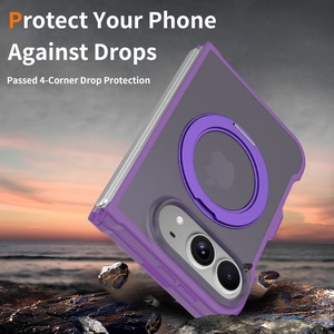 Étui Duo Premium pour <span class=keywords><strong>iPhone</strong></span> Violet avec Support Rotatif, Antichoc, Finition Mate, Toucher Doux, Magnétique – Fabricant Professionnel - Product Image 4