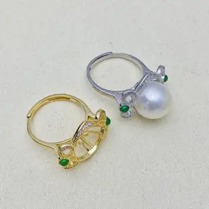 Fashion Jewelry Dainty Sterling Silver 925 Engagement Fresh Water Pearl Rings For Women