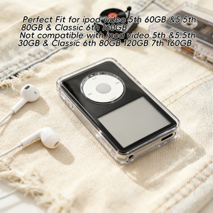 Custodia Protettiva Rigida Spessa Trasparente Nera Verde Blu Rossa per iPod 5ª 5.5ª Video 60GB 80GB 6ª Classic 160GB - Product Image 3