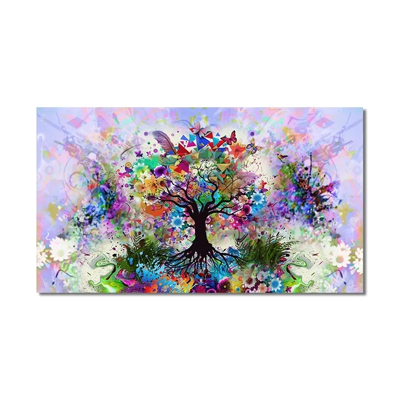 Wholesale Watercolor Abstract Tree Flower Wall Art Picture Frame Decorative Modern Abstract Painting