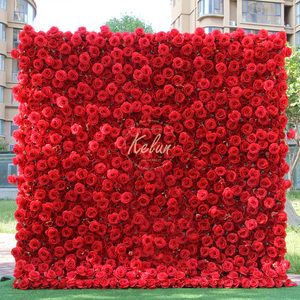 GJ-WA922 Wholesale Factory Artificial 3d 5d <b>Flower</b> <b>Wall</b> Roll up Cloth Back <b>Wall</b> Backdrop for Wedding Event <b>Decoration</b> - Product Image 2