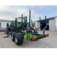 Remorques forestières DIBO certifiées TUV CE pour le transport de bois de chauffage, avec grue à grappin pour bois, pompe 4x4, prise de force, charge utile de 12 tonnes, avec joystick