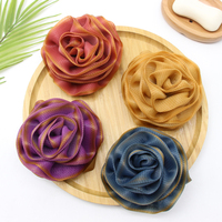 Poufs en maille douce, éponge de bain en forme de rose, éponge de douche exfoliante, éponge de bain exfoliante