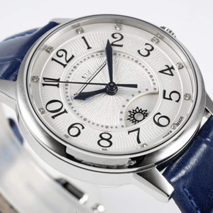 Elegant Automatic Mechanical Wristwatch with Sun Moon Phase Dial Leather Strap Stainless Steel Case for Women - Product Image 2