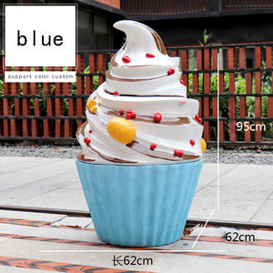 Statue de glace à la crème en fibre de verre, macaron, beignet, sculpture de sucette pour décoration extérieure - Product Image 5