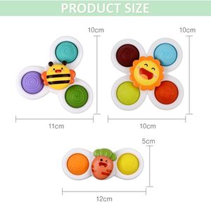 Jouets à ventouse MILI, toupies pour bébés, jouets électroniques, fonction pop, pousser pour faire éclater les bulles, sensoriel, rotatif, amusant, toupie pour bébé - Product Image 5