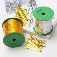 Fil de fer torsadé PET FanXing multicolore brillant doré métallique en bobine pour l'emballage de roses, plantes vertes et produits de boulangerie