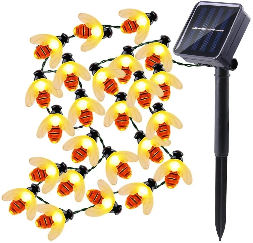 Guirlande solaire LED imperméable, 50 m, lumière blanche chaude, guirlande lumineuse, féerique, pour extérieur, décoration de jardin
