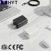 Cargador de Viaje Universal Resistente al Fuego, Adaptador USB-A de 10W 5V2A para Móviles y Relojes Inteligentes con Certificación ETL CE ROHS PSE, Enchufe Estadounidense