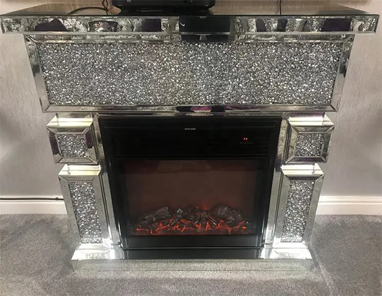 Modern Luxury Living Room Furniture New Style Silver Mirror Electric Stove with Custom Decoration for Home Console Tables