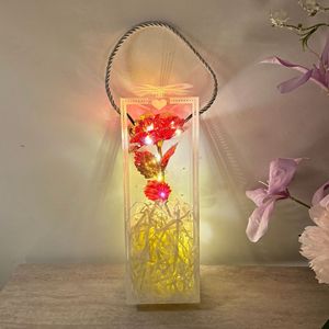 Nuovo Stile per San Valentino: Set Regalo con Fiore Singolo Eterno in Foglia d'Oro Rosa, Fiori Artificiali - Product Image 6