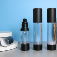 Flacon pompe airless noir mat pour fond de teint, crème BB et soins de la peau – ABS + Aluminium pour une cohérence de formule optimale jusqu'à la dernière goutte