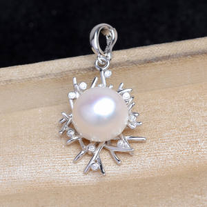 จี้รูปดอกทานตะวันเงินแท้ S925 ยี่ห้อ Wenchi อุปกรณ์ DIY สำหรับเครื่องประดับมุกขนาด 12-13 มม. ตัวล็อคแบบรังนก 13534 จีน - Product Image 1