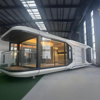 Remorque de maison capsule modulaire de luxe sur roues pour chambre à coucher appartement espace commercial extérieur