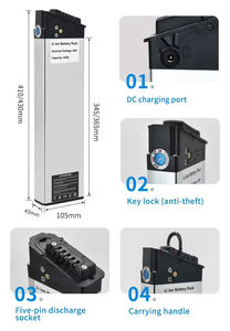 Elektrikli bisiklet Akku için DCH-006 48V katlanabilir elektrikli bisiklet pil 48Volt 14Ah 12.electric 10.electric EBike piller - Product Image 4