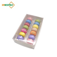 14 paquets de boîtes d'emballage transparentes en PET pour macarons, boîtes cadeaux transparentes en PET pour biscuits, baklavas et friandises