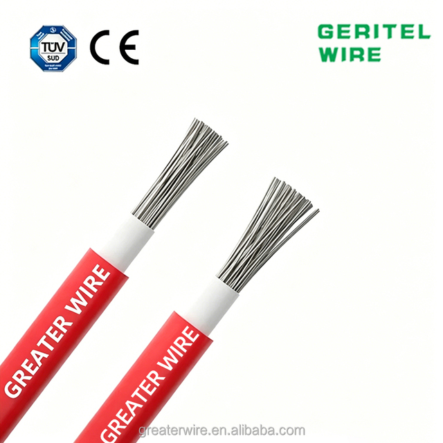 XLPO Tinned PV DC 1500V Solar Cable 4mm-120mm Industrial Solar Photovoltaic Wire Red Black Energy System
