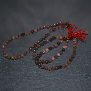 Chapelet de prière bouddhiste en agate de cristal, 108 perles, fait main, pierres précieuses sculptées, pompon rouge, forme circulaire polie, Feng - Product Image 3