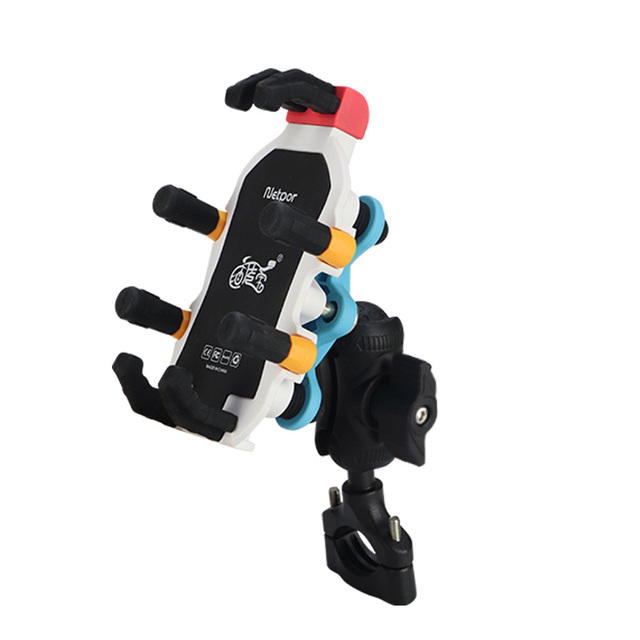 Hot Sale Eight Claws Colorful Motorcycle Phone Holder Anti-theft Lock Bike Phone Holder With Shock Absorber