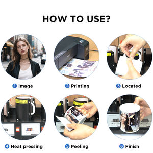 <span class=keywords><strong>Papier</strong></span> de <span class=keywords><strong>transfert</strong></span> par sublimation, couleur blanche, séchage rapide, 100 g/m², 125 g/m², A4/A3/A3+, pour vêtements, tasses, haute flexibilité, toucher lisse - Product Image 6