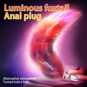 SacKnove الأزواج تأثيري أدى ضوء انفصال مضيئة معدن سيليكون حفرة مفرشة الحمار لعبة الجنس الثعلب الذيل الشرج المكونات - Product Image 2