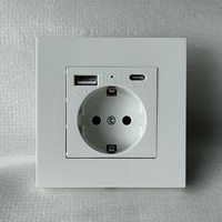 Prise murale standard britannique 13A avec double port USB Type-C, interrupteur unipolaire 1/2/3 gang, blanc, universelle 5 broches
