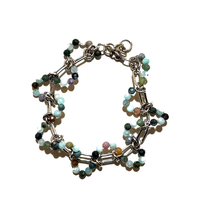 Bracelet tendance pour enfants en acier inoxydable plaqué or 18 carats avec perles et pendentif cœur, idéal pour mariage ou cadeau de fête